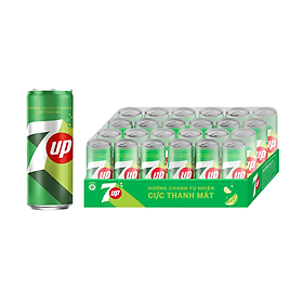 Thùng 24 Lon Nước Ngọt 7 Up Vị Chanh 320Ml