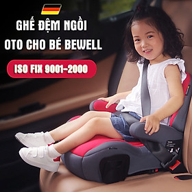 Ghế ngồi ô tô cho bé thiết kế Đức chuẩn ISO FIX 9001-2000 với tựa lưng điều chỉnh và đệm bảo vệ đầu