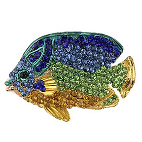 Cute Rhinestone Crystal Fish Pins Brooch Ladies Fashion Jewelry Gifts