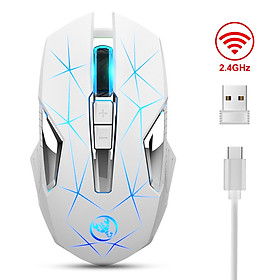 HXSJ T300 2.4G Wireless Mouse Ergonomic Mouse 3 Adjustable DPI Colorful Breathing Light Built-in 600mAh Lithium Battery