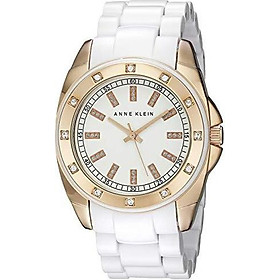 Đồng hồ nữ Anne Klein 109178RGWT Swarovski Crystal Accented Rosegold-Tone White Bracelet
