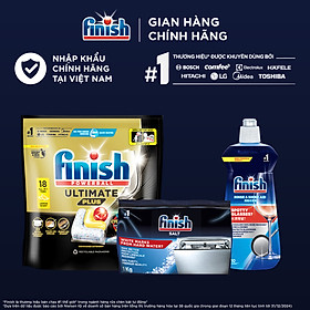 Combo Finish: Viên rửa chén Ultimate 18 viên + Nước làm bóng 500ml + Muối rửa chén 1kg