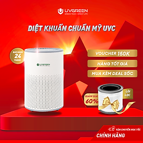 Máy Lọc Không Khí Diệt Khuẩn UVGREEN KA350 35m2 - Hàng chính hãng - Đèn UVC Mỹ, Lõi HEPA H13 Sạch 99,97% Bụi Mịn, Mùi Hôi, Khói, Lông Tóc