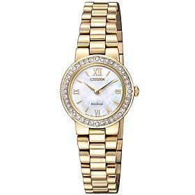 Đồng hồ nữ citizen đính đá swarovski dây thép không gỉ ew9822-83d - mặt xà cừ