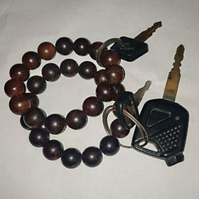 Móc khóa bằng vòng gỗ thơm  tổ hợp BÁCH cổ thụ và gỗ đen trắc màu tự nhiên