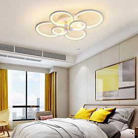 Mua Đèn trần  đèn ốp trần 6 cánh tròn 3 chế độ sáng kèm khiển trang trí phòng sang trọng hiện đại