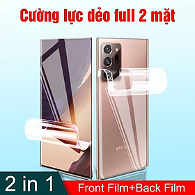 Mua 3 in 1 dành cho Samsung Note20 Ultra (dán full mặt trước + full mặt sau + kính cường lực camera) Combo ĐÁNG MUA NHẤT