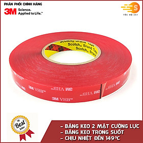 Băng keo cường lực trong suốt 3M khổ 24mm x 3m VHB 4905-243