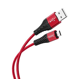 Cáp sạc nhanh chuẩn Micro USB Hoco, sạc nhanh 2.4A, cáp bọc dù dành cho Samsung, Huawei, Xiaomi, Oppo, Sony, X38 - Hàng chính hãng