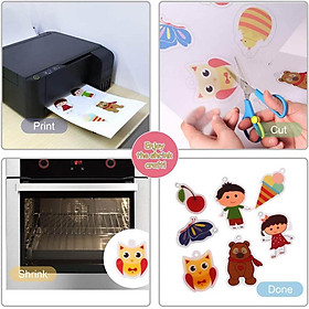 10 Cái A4 In Phun Co Phim Tấm Nhựa DIY Trang Trí Sáng Tạo Có Thể In Màng Co Độ Dày 0.3Mm Kích Thước: A4-0.3Mm