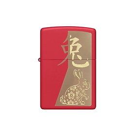 Bật Lửa Zippo Year of the Rabbit 2023 Chính Hãng - Zippo 12 Con Giáp Tuổi Mão Màu Đỏ May Mắn