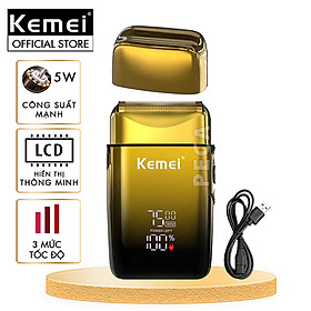 Máy cạo râu Kemei KM-TX10 điều chỉnh 3 mức tốc độ, màn hình LCD, công suất mạnh mẽ 5W - Hàng chính hãng