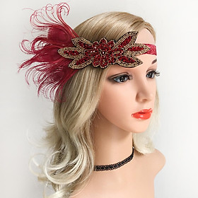 Vintage 1920s Feather Headband Wedding Hair Accessories Flapper Costumes