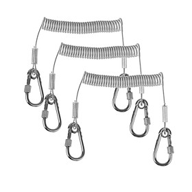 3x 63in Stainless Steel Wire Coiled Lanyard