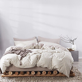 Bộ Vỏ Chăn Ga Gối Cotton Hàn Kẻ sọc phong cách Lan Pham Bedding - Tặng Kèm Vỏ Gối Ôm Cùng Loại
