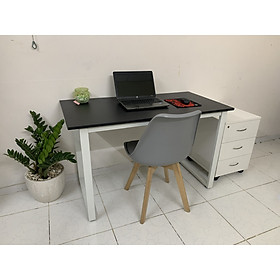 Bàn làm việc chân sắt chữ U đơn giản - Thương Hiệu TIDO - Mặt 17mm MDF melamine - Chân sắt hộp tĩnh điện 25x50mm - Thùng full phụ kiện