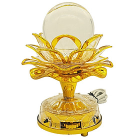 Mua Đèn hoa sen pha lê 7 màu - đèn thờ -  có nhạc kinh phật - có thể đổi màu - dùng điện trực tiếp