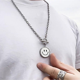 Dây chuyền MẶT CƯỜI XOAY vòng cổ titan không gỉ phong cách Hàn Quốc thời trang cá tính