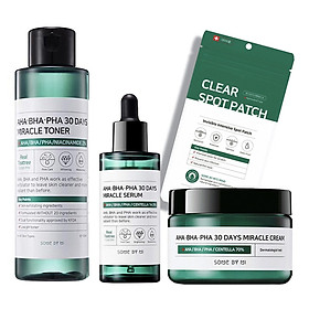 Combo 3 Sản Phẩm Trị Mụn Some By Mi Aha-Bha-Pha 30 Days Miracle - Tặng 1 Miếng Dán Mụn Some By Mi