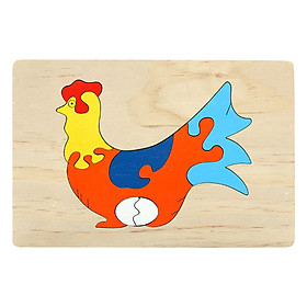 Tranh ghép hình con gà mái VT3P-00885 16x24cm
