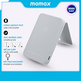 Mua Sạc dự phòng không dây 5000 mAh – Hít từ tính – Cổng PD 3.0 – Có đế da gập – Momax IP109 – Hàng chính hãng