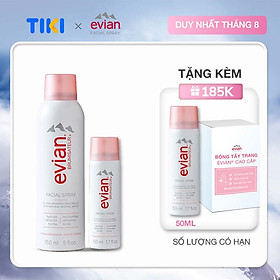 Combo 2 xịt khoáng cấp ẩm và làm dịu da Evian 150ml + 50ml