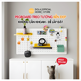 Bảng lỗ Pegboard Dola Home kim loại cao cấp treo tường. Bảng treo trang trí decor nhà cửa, góc làm việc