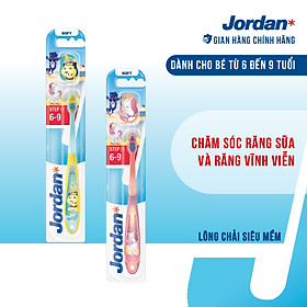 Combo 2 Bàn chải đánh răng cho trẻ em 6-9 tuổi Jordan Step 3, Lông mềm