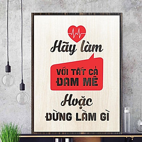 Tranh treo tường bằng gỗ decor slogan tạo động lực làm việc TBIG014 thiết kế mới vintage độc đáo