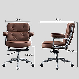 Mua Ghế Giám Đốc Da Bò Cao Cấp Ngả Lưng Nghỉ Ngơi Thư Giãn Đọc Sách Thông Minh - Ghế Làm Việc Chơi Game Chân Xoay Nâng Hạ