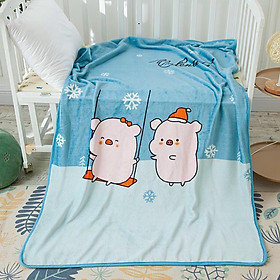 Mền lông tuyết 1 lớp cho bé cao cấp Ánh Sao kích thước 100 cm x 140 cm ấm áp, mềm mại
