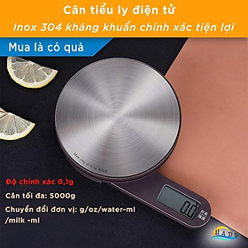 Cân Tiểu Ly Điện Tử Nhà Bếp Mini 5kg 0 01g Cao Cấp Inox 304 Đạt Chất Lượng Đức HADU