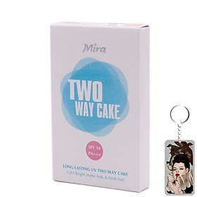 Phấn nén trang điểm siêu mịn Mira Two Way Cake Hàn Quốc 12g No.13 Bright Beige tặng kèm móc khoá