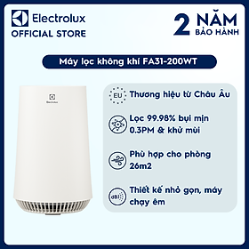 Máy lọc không khí Electrolux FA31-200WT cho phòng 26m² - Bộ lọc HEPA 13 diệt khuẩn 99.98% bụi mịn & khử mùi, màn hình cảm ứng [Hàng chính hãng]