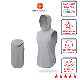 Áo ba lỗ có nón tanktop tập gym , chạy bộ bóng rổ thể thao đa năng Cleacco BX002 , chất vải Mè polyester cực nhanh khô , thoáng khí Bảo Hành 12 tháng - Boro Sport