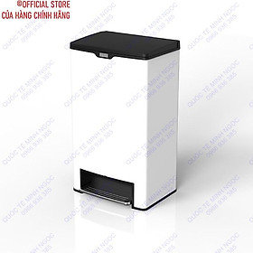 Mua Thùng rác vuông đạp chân cỡ lớn màu trắng 40L_MNSPL2-904__Quốc Tế Minh Ngọc