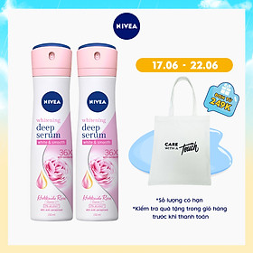 Combo 2 Xịt Serum Ngăn Mùi NIVEA Trắng Mịn Hương Hoa Hồng Hokkaido (150ml) - 85304