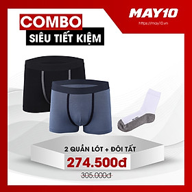 COMBO SIÊU TIẾT KIỆM 2 QUẦN LÓT NAM MAY 10 + 1 ĐÔI TẤT CỔ CAO NAM (QUẦN+TẤT GIAO MÀU NGẪU NHIÊN)