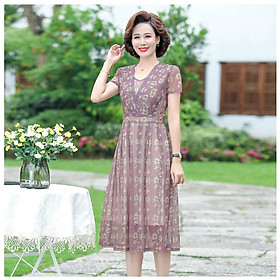 (HÀNG SẴN) Váy Đầm Hoa Giản Dị Cho Mẹ VH12 - Hàng Quảng Châu Cao Cấp