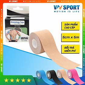 Combo 2 Cuộn Băng Keo Vải Dán Cơ Thể Thao Cao Cấp Kinesiology Tape  (5cm x 5m) - Băng Keo Dán Cơ Chuyên Dụng Trong Thể Thao Phù Hợp Cho Mọi Lứa Tuổi Và Tất Cả Các Bộ Môn Thể Thao - 5cm x 5m - 2 cuộn màu Da