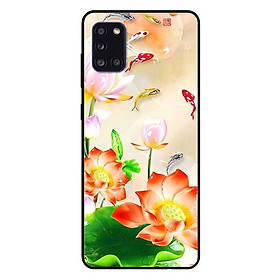 Ốp lưng dành cho Samsung A31 mẫu Sen Đỏ Và Koi