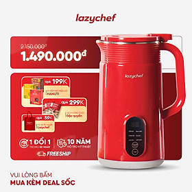 Máy Làm Sữa Hạt 5in1 Lazychef - Lô Mới 6 Lưỡi Dao Kép - Máy Xay Sinh Tố, Máy Làm Sữa Hạt - Dung Tích 800ml, Bảo Hành 12
