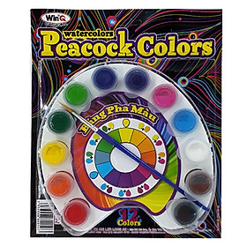 Màu nước con công W-02