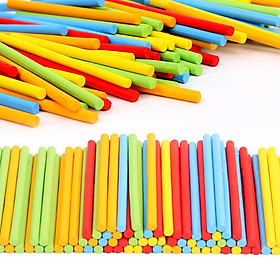 100pcs Wooden Counting Sticks Mathematics Teaching Aids Counting Rod Kids Preschool Math Learning Toys Educational Toy for Child