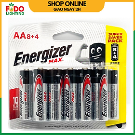  Hộp 120 Viên Pin Max 8 + 4 Viên Energizer E92 BP8+4  AA / AAA Hàng Chính Hãng