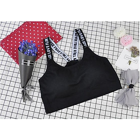 Áo bra tập GYM Cotton THOÁNG MÁT Có đệm ngực dây chữ