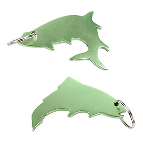 2Pcs Stainless Steel Tarpon Trout Bottle Opener Fish Shape Keyring Keychain