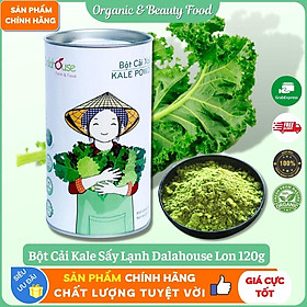 Bột Cải Xoăn/ Kale Hữu Cơ Sấy Lạnh Dalahouse - Lon 120g - Chống Oxi hóa, đào thải độc tố, chứa nhiều canxi