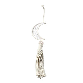 Moon of  with Tassels Boho Macrame Wall Hanging for Dorm Cafe Gift