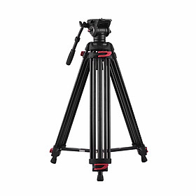 Chân Chụp Ảnh Tripod Hợp Kim Nhôm Andoer XTK-8018 Với Đầu Thủy Lực Xoay Toàn Cảnh Cho Máy Canon Nikon Sony DSLR (360°) (180cm) (Tối Đa 10kg)